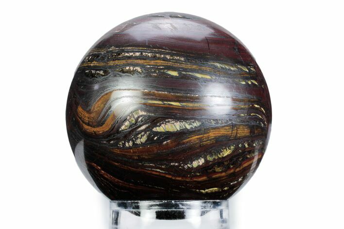 Polished Tiger Iron Stromatolite Sphere - Billion Years #360319